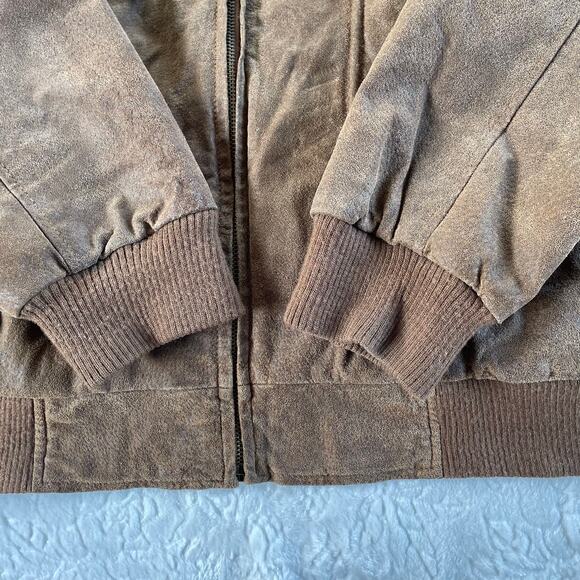 🔥VTG Phase Two Genuine Leather Bomber Aviator Pilot Jacket USA Map Lined Mens - Picture 8 of 16